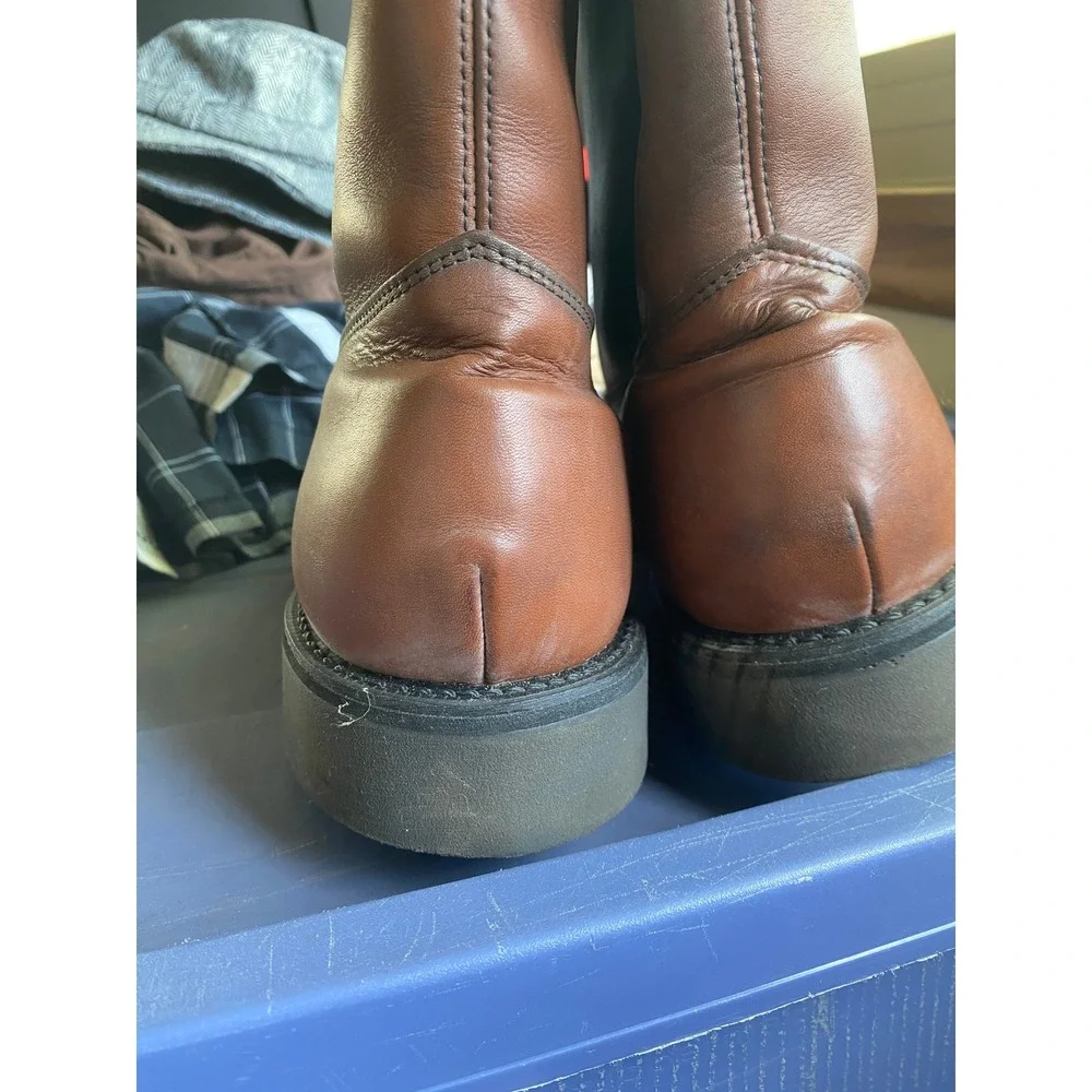 Vintage Brown Leather Work Boots 10 EE USA Rugged Gorpcore Heritage Western Farm